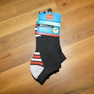 Hanes Cool Dri 3 pair Men's no show socks 6-12